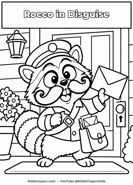 Rocco in Disguise colouring page
